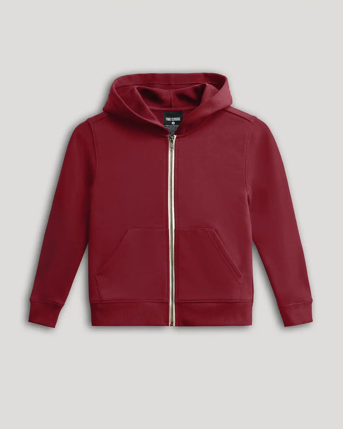 Boys' Dark Maroon Fleece Full Zip Hoodie