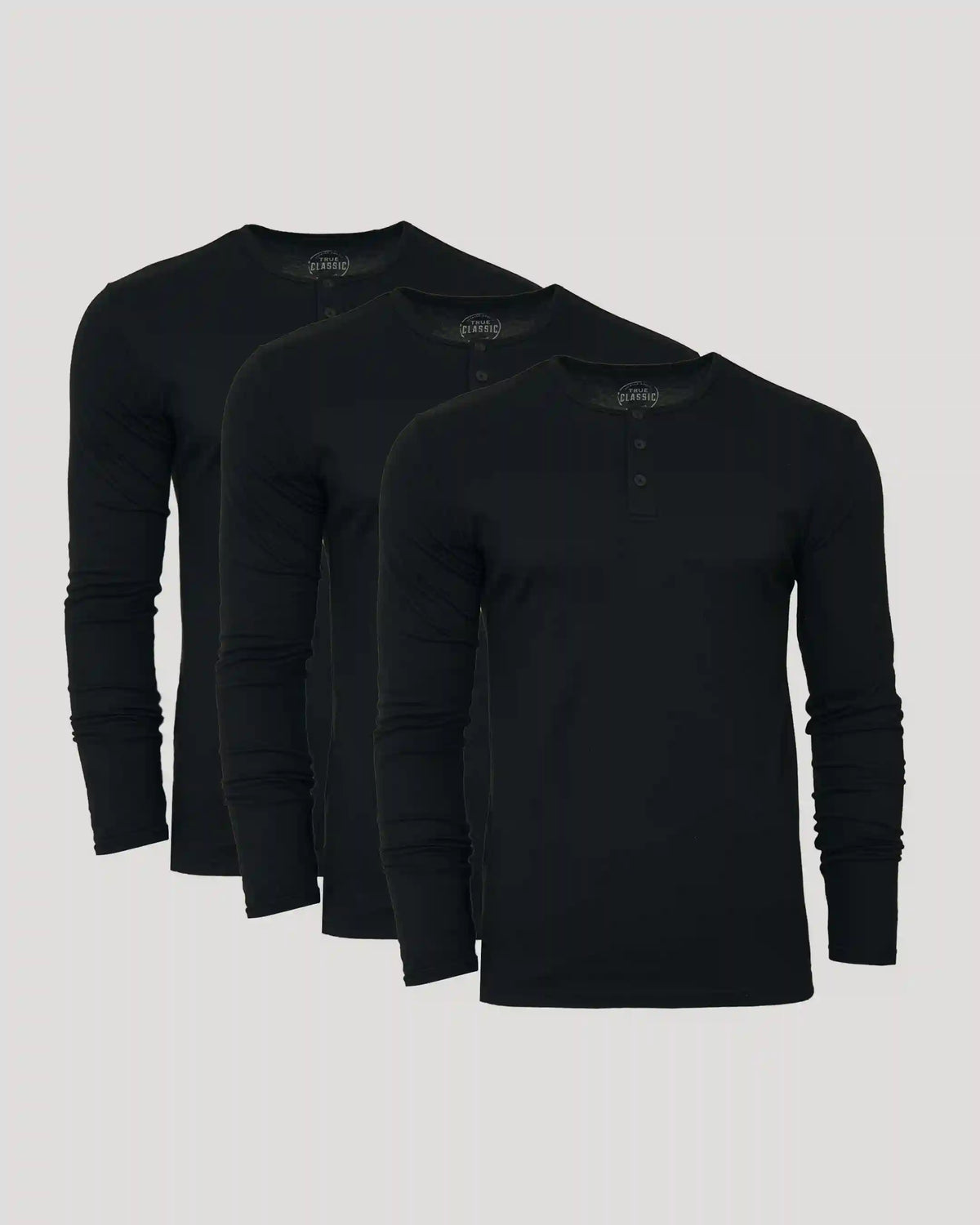 All Black Classic Henley 3-Pack
