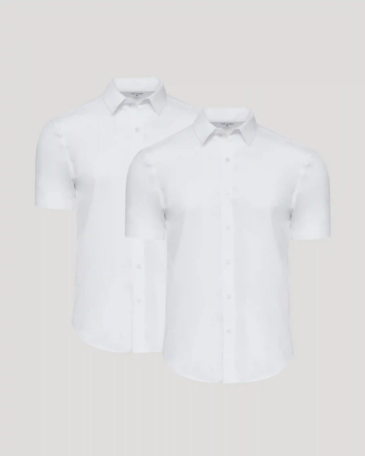All White Short Sleeve Performance Dress Shirt 2-Pack