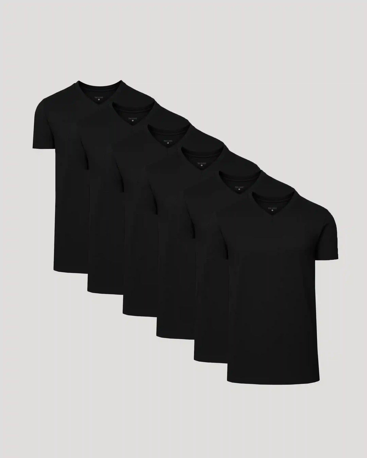 Black Short Sleeve Tall Classic V-Neck 6-Pack
