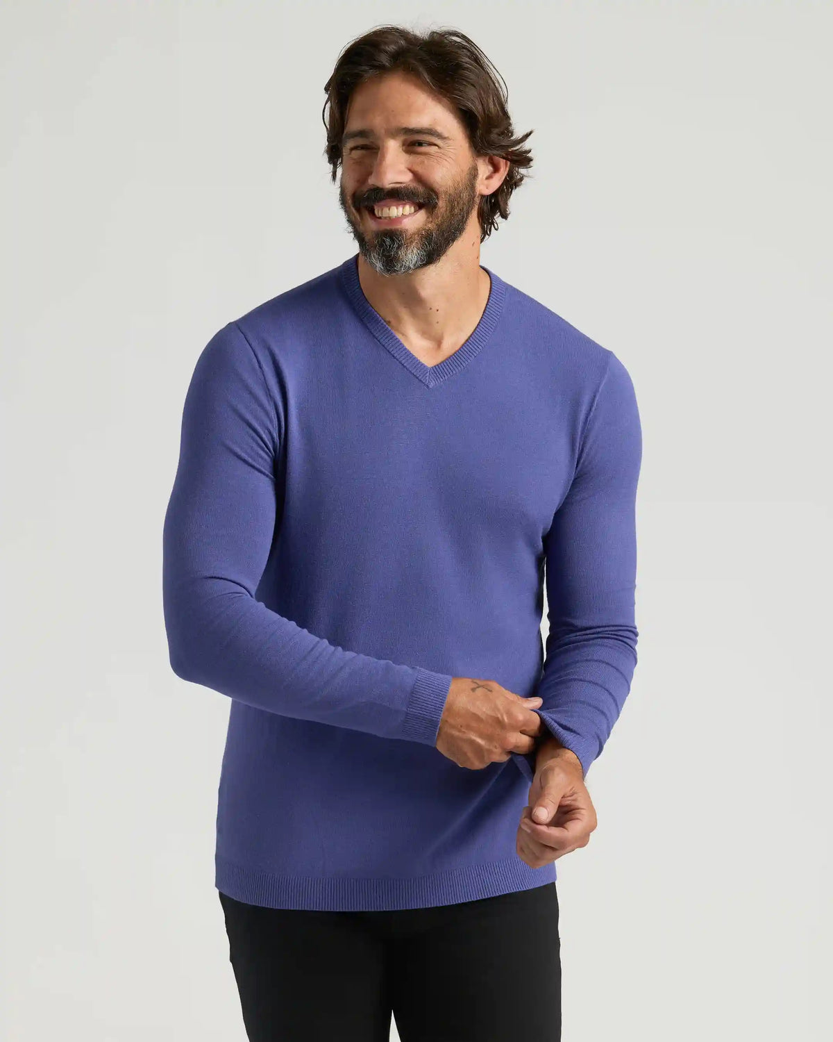 Blueberry Dressy V-Neck Sweater