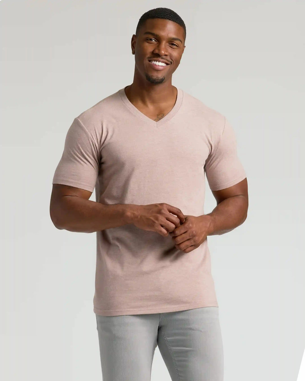 Light Heather Slate Mauve Tall Classic V-Neck